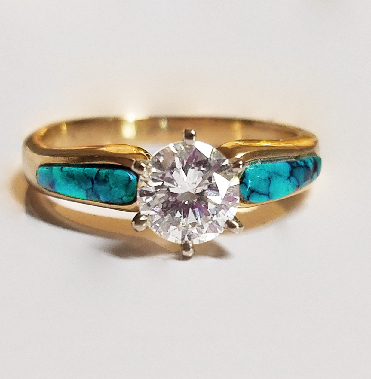  Turquoise  and Diamond Engagement  Ring  Romero Jewelers